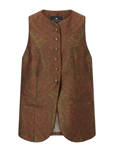 Etro Paisley Crepe-jacquard Vest | Thumbnail 1 Etro Paisley Crepe-jacquard Vest | Thumbnail 1