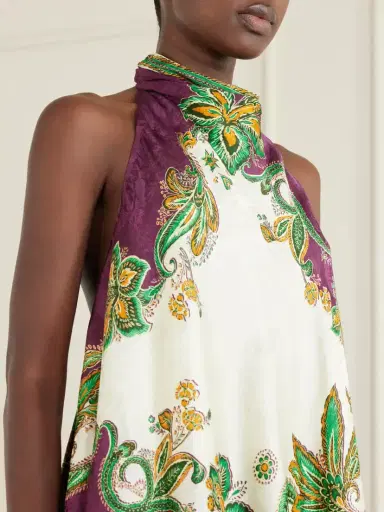 ALÉMAIS Ruthie Floral-print Satin-jacquard Halterneck Top | Thumbnail 4 ALÉMAIS Ruthie Floral-print Satin-jacquard Halterneck Top | Thumbnail 4
