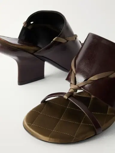 Dries Van Noten Satin-trimmed Leather Mules | Thumbnail 5 Dries Van Noten Satin-trimmed Leather Mules | Thumbnail 5