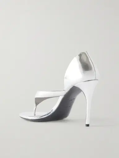 Alaïa Infradito 90 Metallic Leather Sandals | Thumbnail 3 Alaïa Infradito 90 Metallic Leather Sandals | Thumbnail 3