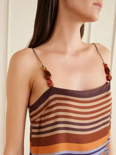 Faithfull Estrella Embellished Striped Crepe Mini Dress | Thumbnail 4 Faithfull Estrella Embellished Striped Crepe Mini Dress | Thumbnail 4