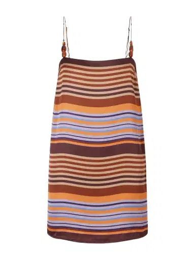 Faithfull Estrella Embellished Striped Crepe Mini Dress | Thumbnail 1 Faithfull Estrella Embellished Striped Crepe Mini Dress | Thumbnail 1