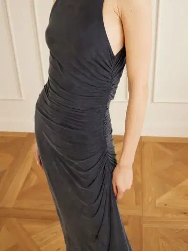 AGOLDE Ruched Stretch-jersey Midi Dress | Thumbnail 4 AGOLDE Ruched Stretch-jersey Midi Dress | Thumbnail 4