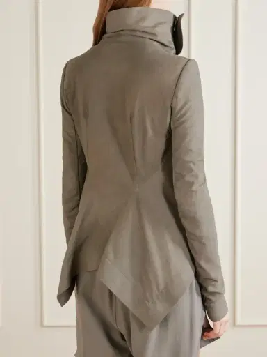 Rick Owens Virgin Wool-trimmed Suede Biker Jacket | Thumbnail 3 Rick Owens Virgin Wool-trimmed Suede Biker Jacket | Thumbnail 3