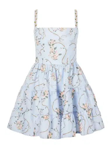 Agua by Agua Bendita Lima Floral-print Linen Mini Dress | Thumbnail 1 Agua by Agua Bendita Lima Floral-print Linen Mini Dress | Thumbnail 1