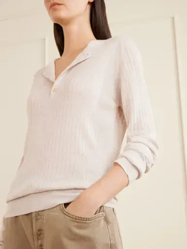 Wales Bonner Nile Henley Wool Sweatshirt | Thumbnail 4 Wales Bonner Nile Henley Wool Sweatshirt | Thumbnail 4