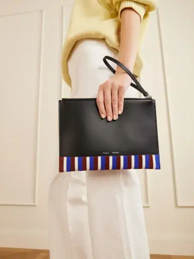 Proenza Schouler Leather Intarsia Leather-trimmed Suede Pouch | Thumbnail 3 Proenza Schouler Leather Intarsia Leather-trimmed Suede Pouch | Thumbnail 3