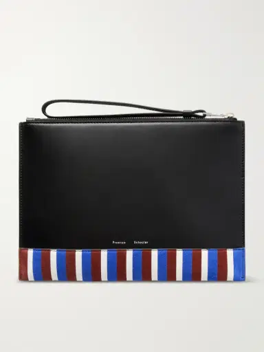 Proenza Schouler Leather Intarsia Leather-trimmed Suede Pouch | Thumbnail 4 Proenza Schouler Leather Intarsia Leather-trimmed Suede Pouch | Thumbnail 4