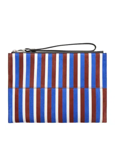Proenza Schouler Leather Intarsia Leather-trimmed Suede Pouch | Thumbnail 1 Proenza Schouler Leather Intarsia Leather-trimmed Suede Pouch | Thumbnail 1