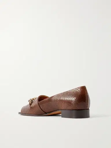 Tory Burch Chain-detail Croc-effect Leather Loafers | Thumbnail 3 Tory Burch Chain-detail Croc-effect Leather Loafers | Thumbnail 3