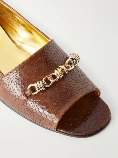 Tory Burch Chain-detail Croc-effect Leather Loafers | Thumbnail 5 Tory Burch Chain-detail Croc-effect Leather Loafers | Thumbnail 5
