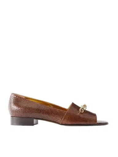Tory Burch Chain-detail Croc-effect Leather Loafers | Thumbnail 1 Tory Burch Chain-detail Croc-effect Leather Loafers | Thumbnail 1