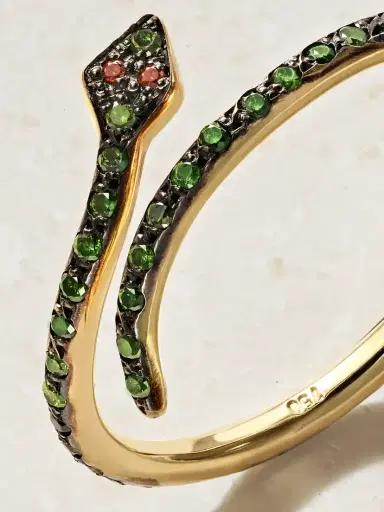 Ileana Makri Small Python 18-karat Gold Green And Burgundy Diamond Ring | Thumbnail 4 Ileana Makri Small Python 18-karat Gold Green And Burgundy Diamond Ring | Thumbnail 4