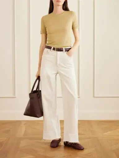 B SIDES Reworked Culotte Distressed Mid-rise Wide-leg Jeans | Thumbnail 2 B SIDES Reworked Culotte Distressed Mid-rise Wide-leg Jeans | Thumbnail 2