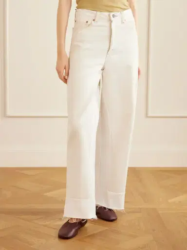 B SIDES Reworked Culotte Distressed Mid-rise Wide-leg Jeans | Thumbnail 3 B SIDES Reworked Culotte Distressed Mid-rise Wide-leg Jeans | Thumbnail 3
