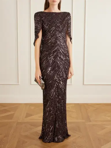 Jenny Packham Sakari Cape-effect Embellished Tulle Gown | Thumbnail 2 Jenny Packham Sakari Cape-effect Embellished Tulle Gown | Thumbnail 2