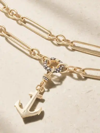 Lucy Delius Anchor 14-karat Gold Rhodium-plated Diamond Necklace | Thumbnail 3 Lucy Delius Anchor 14-karat Gold Rhodium-plated Diamond Necklace | Thumbnail 3