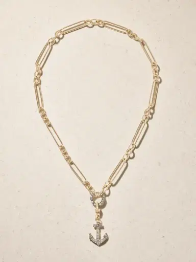 Lucy Delius Anchor 14-karat Gold Rhodium-plated Diamond Necklace | Thumbnail 5 Lucy Delius Anchor 14-karat Gold Rhodium-plated Diamond Necklace | Thumbnail 5