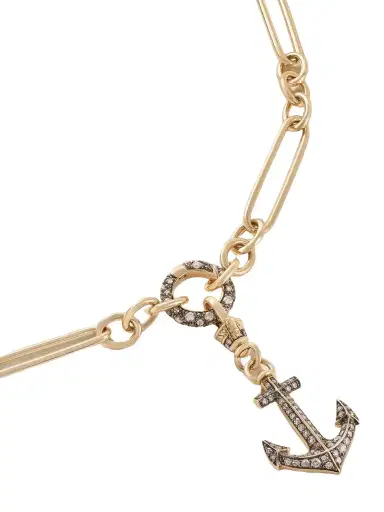 Lucy Delius Anchor 14-karat Gold Rhodium-plated Diamond Necklace | Thumbnail 1 Lucy Delius Anchor 14-karat Gold Rhodium-plated Diamond Necklace | Thumbnail 1