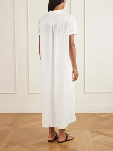 Theory Gathered Cotton-blend Poplin Midi Dress | Thumbnail 3 Theory Gathered Cotton-blend Poplin Midi Dress | Thumbnail 3