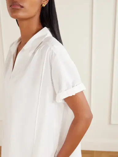 Theory Gathered Cotton-blend Poplin Midi Dress | Thumbnail 4 Theory Gathered Cotton-blend Poplin Midi Dress | Thumbnail 4