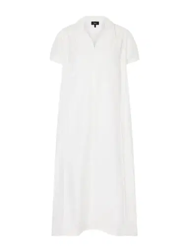 Theory Gathered Cotton-blend Poplin Midi Dress | Thumbnail 1 Theory Gathered Cotton-blend Poplin Midi Dress | Thumbnail 1