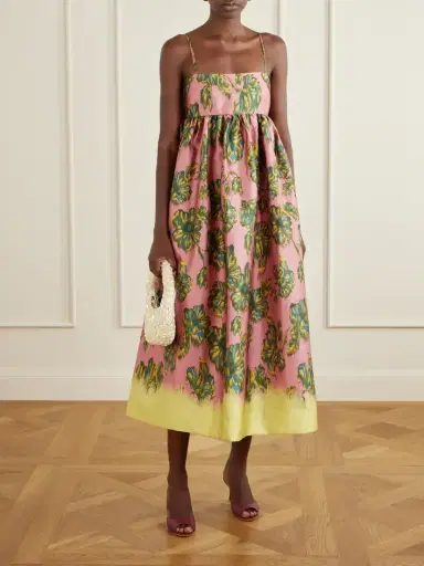 ALÉMAIS Faye Tie-detailed Floral-print Twill Midi Dress | Thumbnail 2 ALÉMAIS Faye Tie-detailed Floral-print Twill Midi Dress | Thumbnail 2