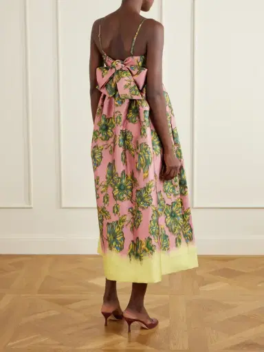 ALÉMAIS Faye Tie-detailed Floral-print Twill Midi Dress | Thumbnail 3 ALÉMAIS Faye Tie-detailed Floral-print Twill Midi Dress | Thumbnail 3