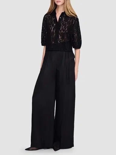 Anine Bing Women's Shayna Lace Boxy Top - Black - Size XS | Thumbnail 2 Anine Bing Women's Shayna Lace Boxy Top - Black - Size XS | Thumbnail 2