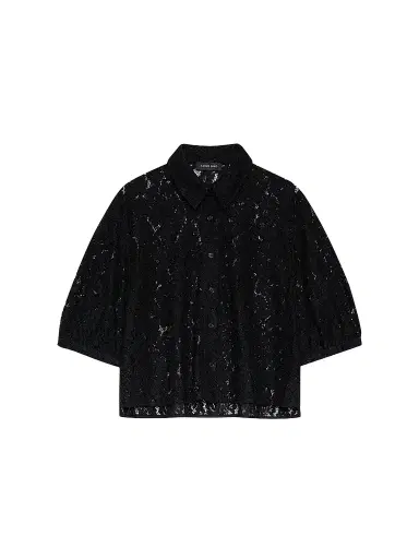 Anine Bing Women's Shayna Lace Boxy Top - Black - Size XS | Thumbnail 1 Anine Bing Women's Shayna Lace Boxy Top - Black - Size XS | Thumbnail 1