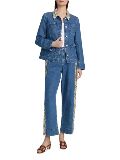 Cinq à Sept Women's Dalton Denim Jacket - Sapphire Multi | Thumbnail 2 Cinq à Sept Women's Dalton Denim Jacket - Sapphire Multi | Thumbnail 2