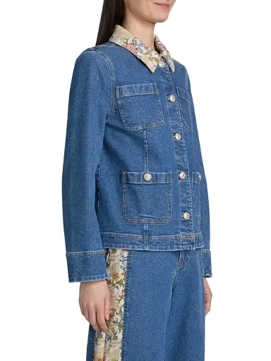 Cinq à Sept Women's Dalton Denim Jacket - Sapphire Multi | Thumbnail 4 Cinq à Sept Women's Dalton Denim Jacket - Sapphire Multi | Thumbnail 4