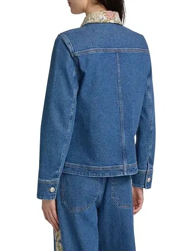 Cinq à Sept Women's Dalton Denim Jacket - Sapphire Multi | Thumbnail 5 Cinq à Sept Women's Dalton Denim Jacket - Sapphire Multi | Thumbnail 5