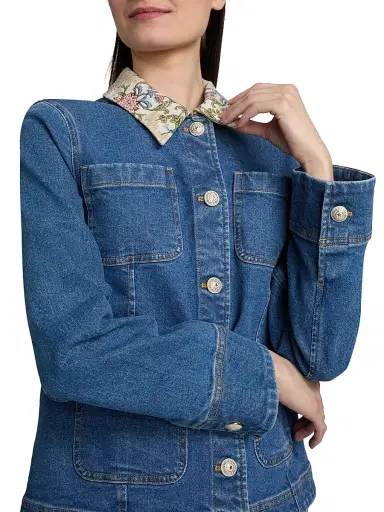Cinq à Sept Women's Dalton Denim Jacket - Sapphire Multi | Thumbnail 6 Cinq à Sept Women's Dalton Denim Jacket - Sapphire Multi | Thumbnail 6