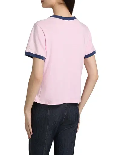Cinq à Sept Women's New York L'Amour Paris Shrunken Ringer T-Shirt - Cotton Candy Midnight | Thumbnail 5 Cinq à Sept Women's New York L'Amour Paris Shrunken Ringer T-Shirt - Cotton Candy Midnight | Thumbnail 5