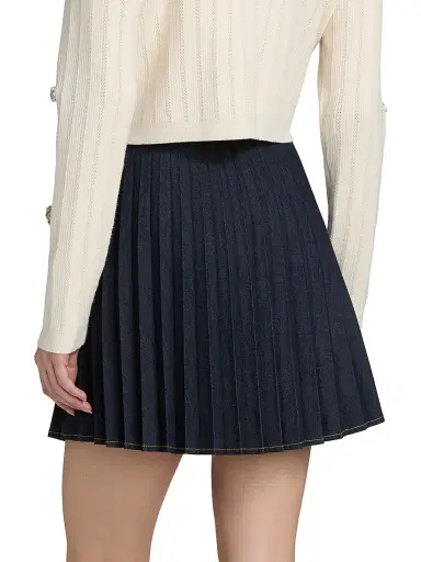 Cinq à Sept Women's Tammi Pleated Denim Miniskirt - Indigo | Thumbnail 5 Cinq à Sept Women's Tammi Pleated Denim Miniskirt - Indigo | Thumbnail 5