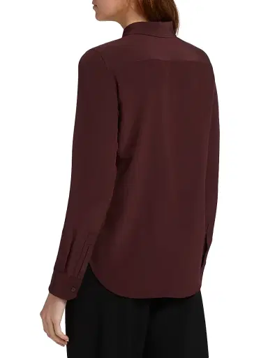 Nili Lotan Women's Gaia Silk Blouse - Claret | Thumbnail 5 Nili Lotan Women's Gaia Silk Blouse - Claret | Thumbnail 5