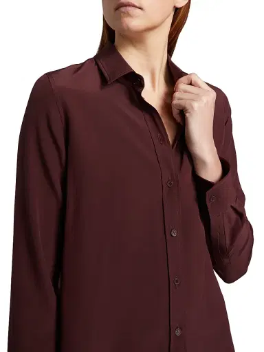 Nili Lotan Women's Gaia Silk Blouse - Claret | Thumbnail 6 Nili Lotan Women's Gaia Silk Blouse - Claret | Thumbnail 6
