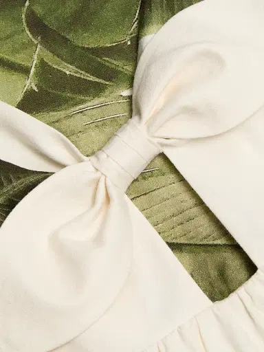Alice + Olivia Women's Melvina Babydoll Dress - Jungle Palm Off White - Size 8 | Thumbnail 7 Alice + Olivia Women's Melvina Babydoll Dress - Jungle Palm Off White - Size 8 | Thumbnail 7