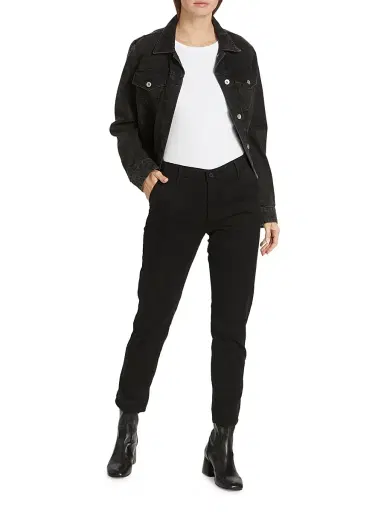 AG Jeans Women's Caden Straight-Leg Trousers - Super Black | Thumbnail 2 AG Jeans Women's Caden Straight-Leg Trousers - Super Black | Thumbnail 2