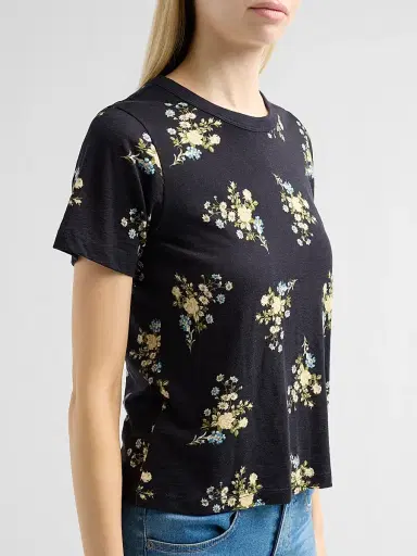 Veronica Beard Women's Carla Floral Cotton Crewneck T-Shirt | Thumbnail 5 Veronica Beard Women's Carla Floral Cotton Crewneck T-Shirt | Thumbnail 5