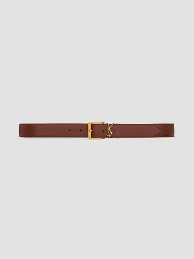 Saint Laurent Men's Cassandre Vadim Reversible Belt in Smooth Leather | Thumbnail 4 Saint Laurent Men's Cassandre Vadim Reversible Belt in Smooth Leather | Thumbnail 4