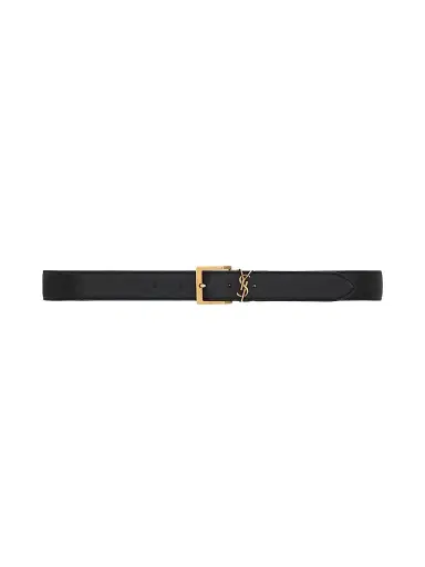 Saint Laurent Men's Cassandre Vadim Reversible Belt in Smooth Leather | Thumbnail 1 Saint Laurent Men's Cassandre Vadim Reversible Belt in Smooth Leather | Thumbnail 1