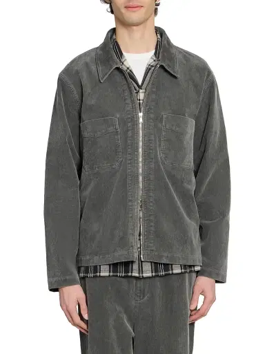 OFFICINE GÉNÉRALE Men's Byron Washed Cotton Corduroy Jacket - Dark Grey | Thumbnail 3 OFFICINE GÉNÉRALE Men's Byron Washed Cotton Corduroy Jacket - Dark Grey | Thumbnail 3