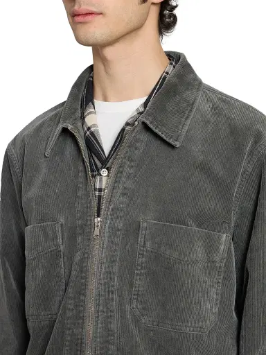 OFFICINE GÉNÉRALE Men's Byron Washed Cotton Corduroy Jacket - Dark Grey | Thumbnail 6 OFFICINE GÉNÉRALE Men's Byron Washed Cotton Corduroy Jacket - Dark Grey | Thumbnail 6