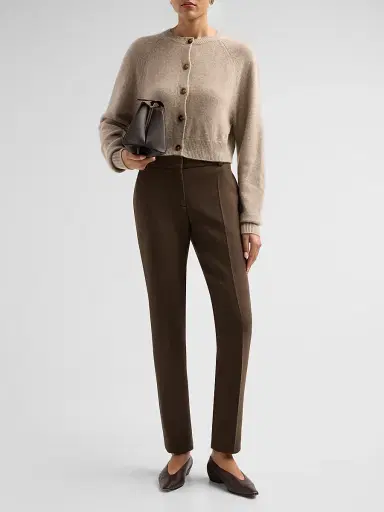 Loulou de Saison Women's Heike Cashmere Crop Cardigan - Coast Beige | Thumbnail 2 Loulou de Saison Women's Heike Cashmere Crop Cardigan - Coast Beige | Thumbnail 2