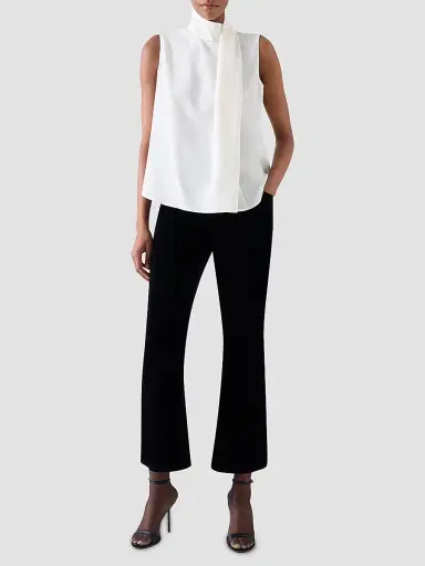 Akris punto Women's Silk Shawl Draped Sleeveless Blouse | Thumbnail 2 Akris punto Women's Silk Shawl Draped Sleeveless Blouse | Thumbnail 2