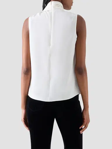 Akris punto Women's Silk Shawl Draped Sleeveless Blouse | Thumbnail 3 Akris punto Women's Silk Shawl Draped Sleeveless Blouse | Thumbnail 3