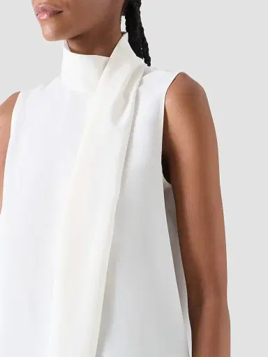Akris punto Women's Silk Shawl Draped Sleeveless Blouse | Thumbnail 5 Akris punto Women's Silk Shawl Draped Sleeveless Blouse | Thumbnail 5
