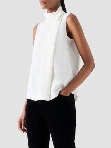 Akris punto Women's Silk Shawl Draped Sleeveless Blouse | Thumbnail 6 Akris punto Women's Silk Shawl Draped Sleeveless Blouse | Thumbnail 6